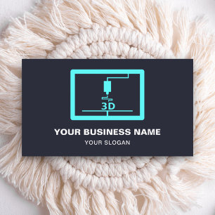 Moderner Aquamariner 3D-Drucker Visitenkarte