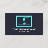 Moderner Aquamariner 3D-Drucker Visitenkarte (Vorderseite)