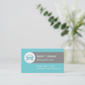 Moderner aquamariner Automobilauto-treibender Visitenkarte (Stehend Vorderseite)