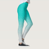 Moderner Aquamariner Blauer Gradient Leggings (Rechts)