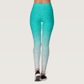 Moderner Aquamariner Blauer Gradient Leggings (Rückseite)