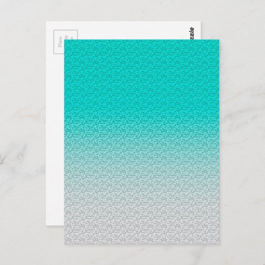 Moderner Aquamariner Blauer Gradient Postkarte (Vorne/Hinten)