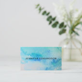 Moderner aquamariner, blauer Spritzer mit  Wasserf Visitenkarte (Stehend Vorderseite)