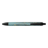 Moderner Aquamariner Blue Gold Agate Geode Pen Kugelschreiber (Rückseite)