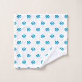 Moderner Aquamariner Blue Seashell Muschel Beach Badhandtuch Set (Waschlappen)