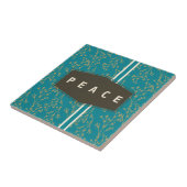 Moderner Aquamariner botanischer Frieden Fliese (Seite)