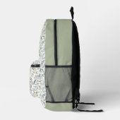 Moderner Aquamariner botanischer Muster-Individuel Bedruckter Rucksack (Rechts)