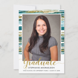 Moderner Aquamariner Glitzer Brush Stroke Abschlus Ankündigung