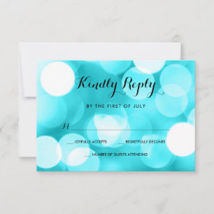 Moderner Aquamariner Glitzer Lights Bat Mitzvah UA RSVP Karte