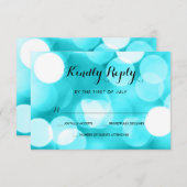 Moderner Aquamariner Glitzer Lights Bat Mitzvah UA RSVP Karte (Vorne/Hinten)