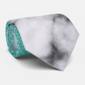 Moderner Aquamariner Glitzer Marble Geometric Trib Krawatte (Gerollt)