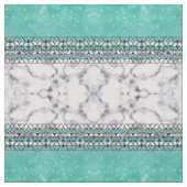 Moderner Aquamariner Glitzer Marble Geometric Trib Stoff (Muster)
