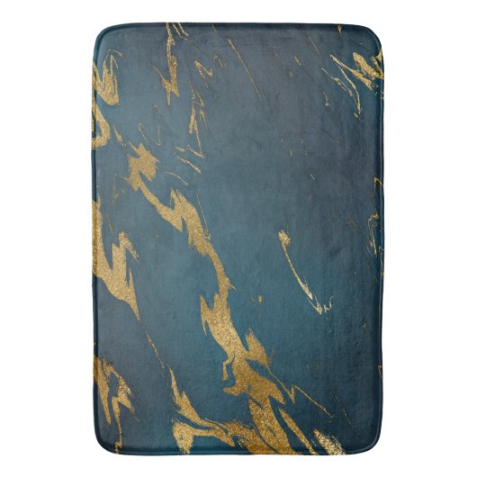 Moderner Aquamariner Goldmarmor Badematte (Vorderseite Vertikal)