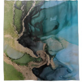 Moderner Aquamariner grüner Duschvorhang (Vorderseite)