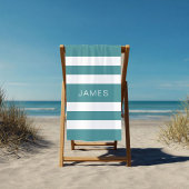 Moderner Aquamariner grüner Streifenname Strandtuch