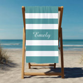 Moderner Aquamariner Grünstreifen Strandtuch