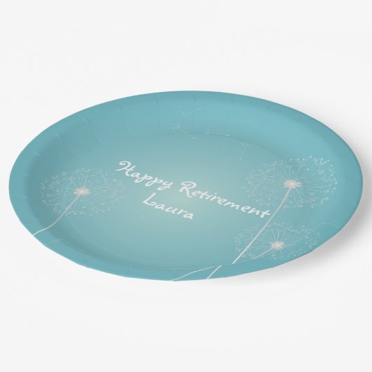 Moderner, aquamariner pappteller (Schrägansicht)