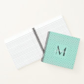 Moderner Aquamariner Polka-Dot und Monogramm Notizblock (Innenseite)