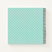Moderner Aquamariner Polka-Dot und Monogramm Notizblock (Rückseite)