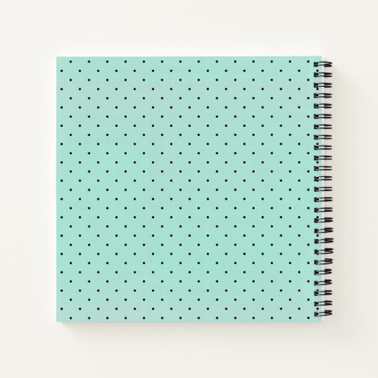 Moderner Aquamariner Polka-Dot und Monogramm Notizblock (Rückseite)