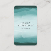 Moderner Aquamariner QR-Code für Social Media Visitenkarte (Vorderseite)