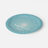 Moderner, aquamariner Ruhestands-Party-Teller Pappteller (Schrägansicht)