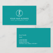 Moderner Aquamariner Schere Minimalistischer Frise Visitenkarte (Vorne/Hinten)