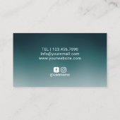 Moderner Aquamariner Schwarzer Glitzer Beauty Salo Visitenkarte (Rückseite)