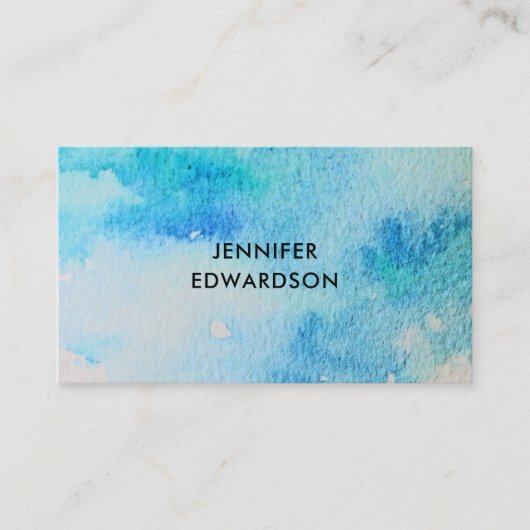 Moderner aquamariner Spritzer beruflich Visitenkarte (Vorderseite)