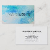 Moderner aquamariner Spritzer in Wasserfarbe beruf Visitenkarte (Vorne/Hinten)