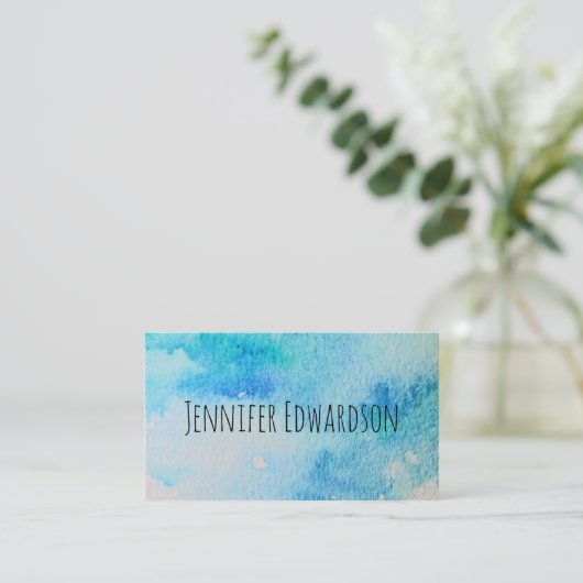 Moderner aquamariner Spritzer in Wasserfarbe beruf Visitenkarte (Stehend Vorderseite)