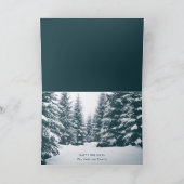 Moderner aquamariner Winterwald - Foto Weihnachten Karte (Innenseite)
