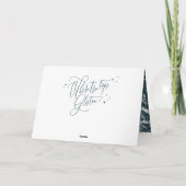 Moderner aquamariner Winterwald - Foto Weihnachten Karte (Rückseite)