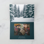 Moderner aquamariner Winterwald - Foto Weihnachten Karte (Innenseite)