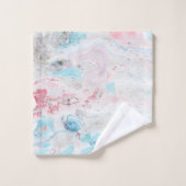 Moderner Aquarell-Marmorbaddekor Badhandtuch Set (Waschlappen)