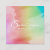 Moderner Aquarell-Skript-Regenbogen - Visitenkarte (Vorderseite)