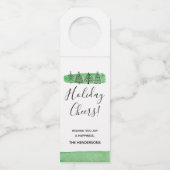 Moderner Aquarell-Weihnachtsflaschen-Umbau Flaschenanhänger (Vorderseite)