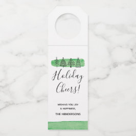 Moderner Aquarell-Weihnachtsflaschen-Umbau Flaschenanhänger