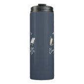 Moderner Aquarellblauer Junggeselinnen-Abschied Thermosbecher (Vorderseite)