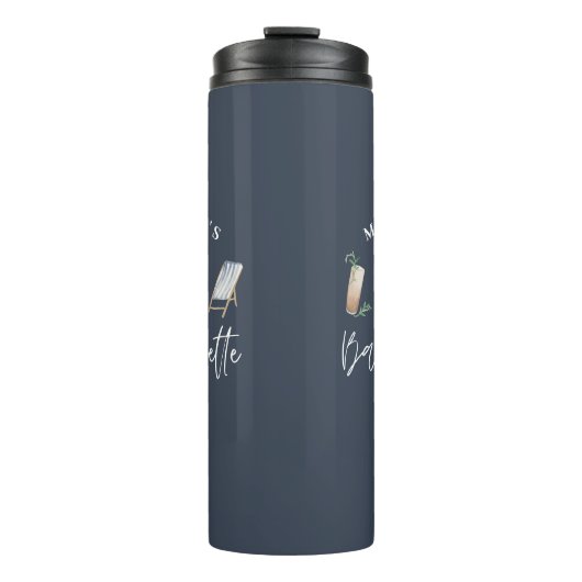 Moderner Aquarellblauer Junggeselinnen-Abschied Thermosbecher (Vorderseite)