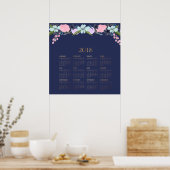Moderner Aquarellblumen-Kalender 2018 Poster (Küche)