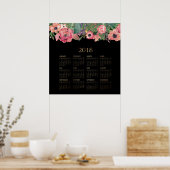 Moderner Aquarellblumen-Kalender 2018 Poster (Küche)