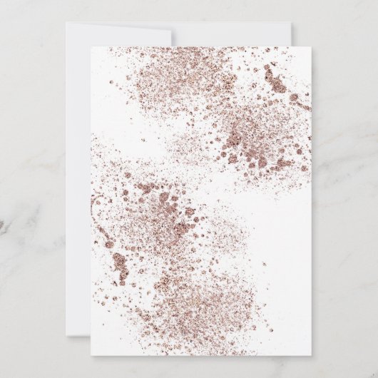 Moderner Aquarellfarben-Glitzer Foliage BarefootBr Einladung (Rückseite)