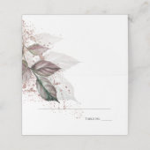 Moderner Aquarellfarben-Glitzer Foliage BarefootBr Platzkarte (Außenseite Aufgefaltet)
