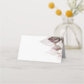 Moderner Aquarellfarben-Glitzer Foliage BarefootBr Platzkarte (Rückseite)