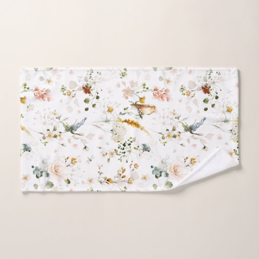 Moderner Aquarellgarten Wildblume Badhandtuch Set (Handtuch)