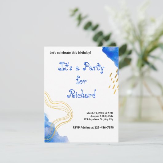 Moderner AquarellGeburtstag (Stehend Vorderseite)