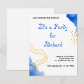 Moderner AquarellGeburtstag (Vorne/Hinten)