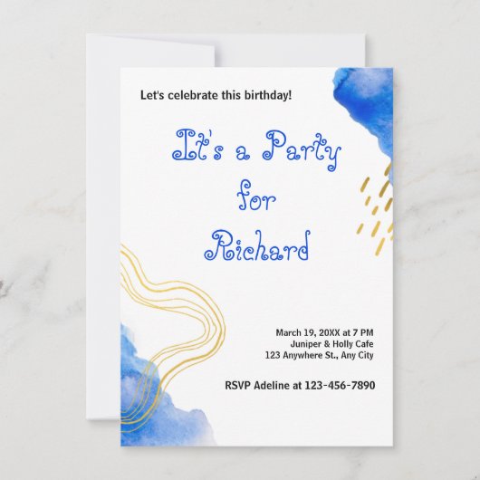 Moderner AquarellGeburtstag (Vorderseite)