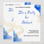 Moderner AquarellGeburtstag Einladung (Vorne/Hinten)